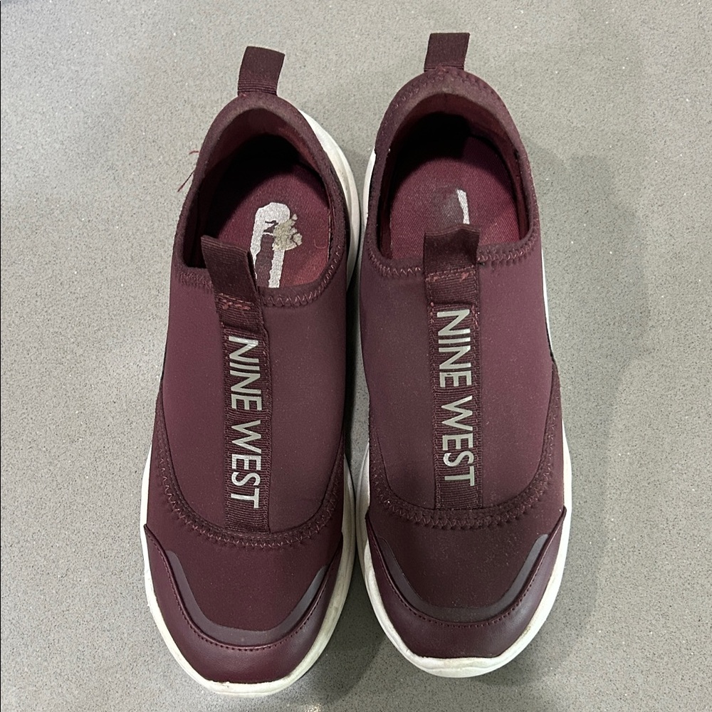 Nine West Maroon Slip-On Shoes